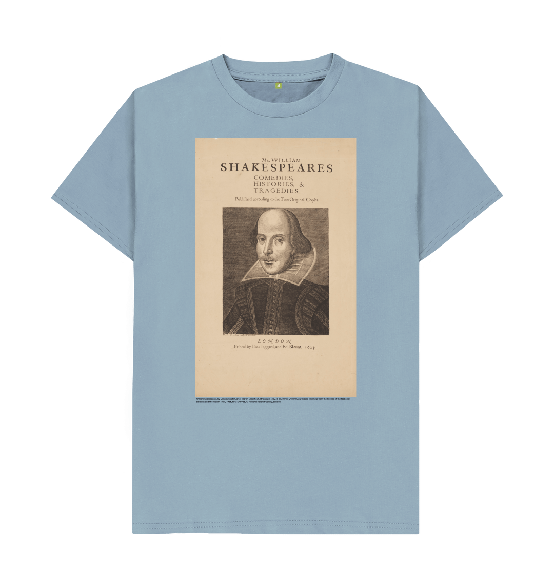 Stone blue printed t shirt front