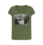Khaki Printed T-shirt Front