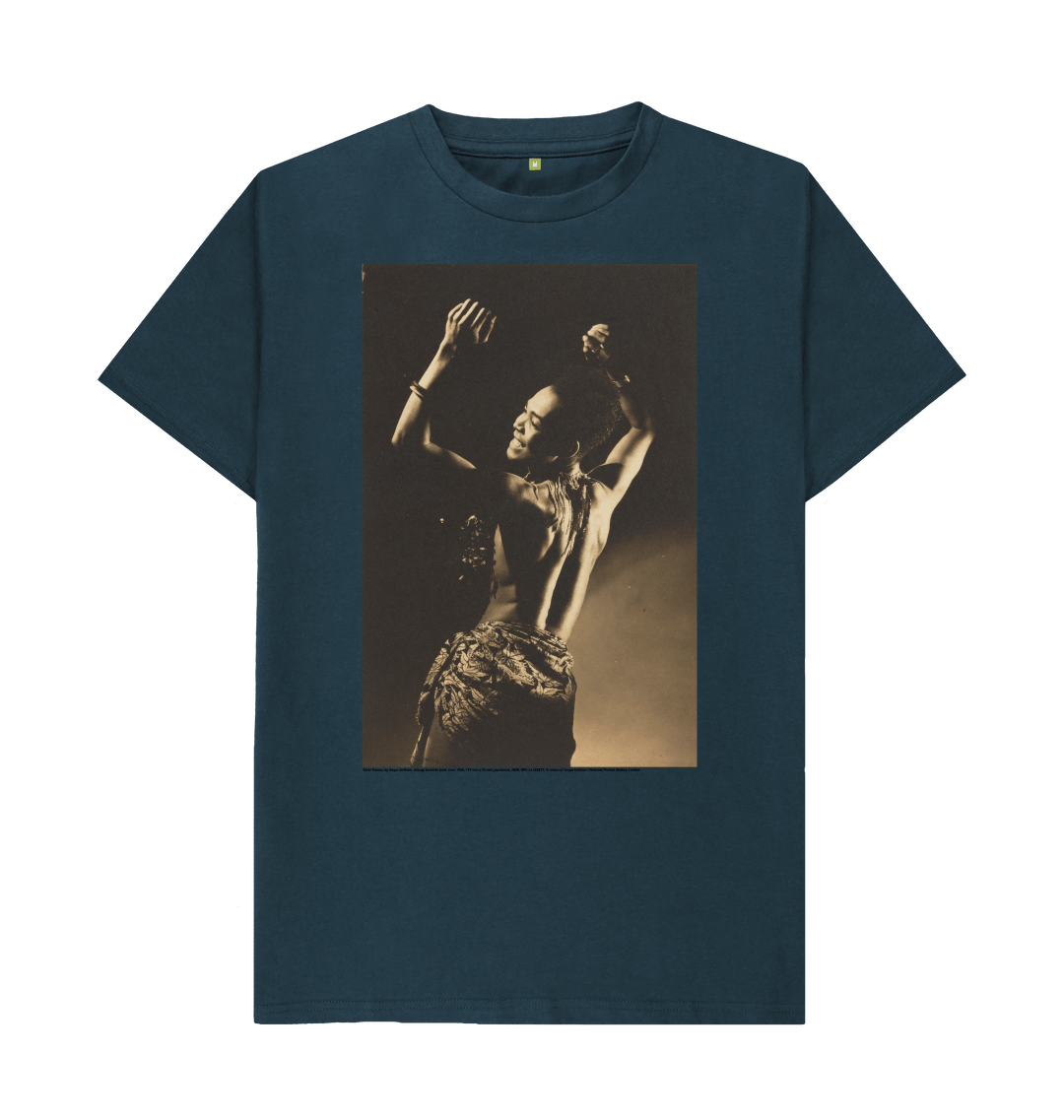 Denim blue printed t shirt front