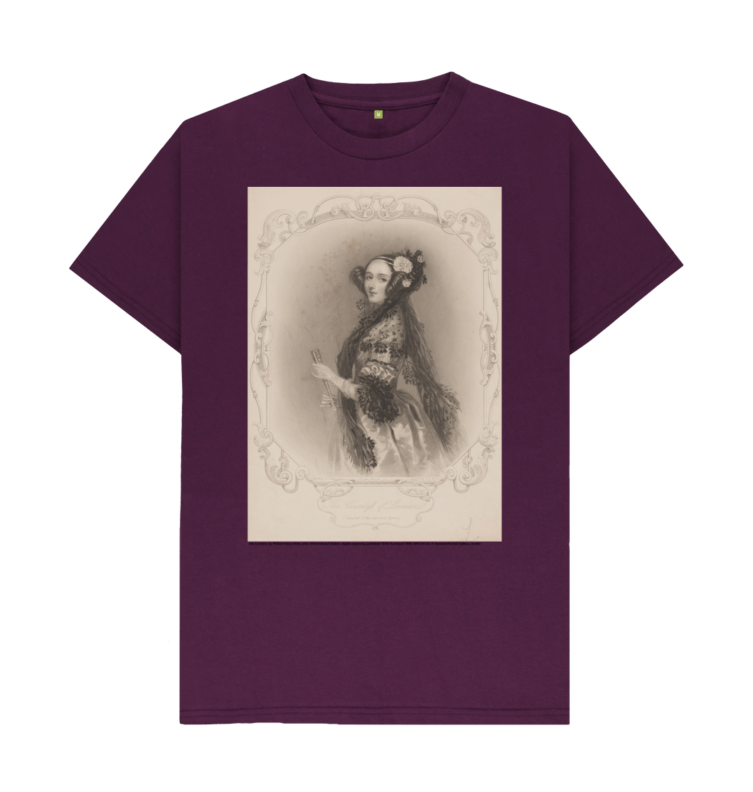 Purple printed t shirt front