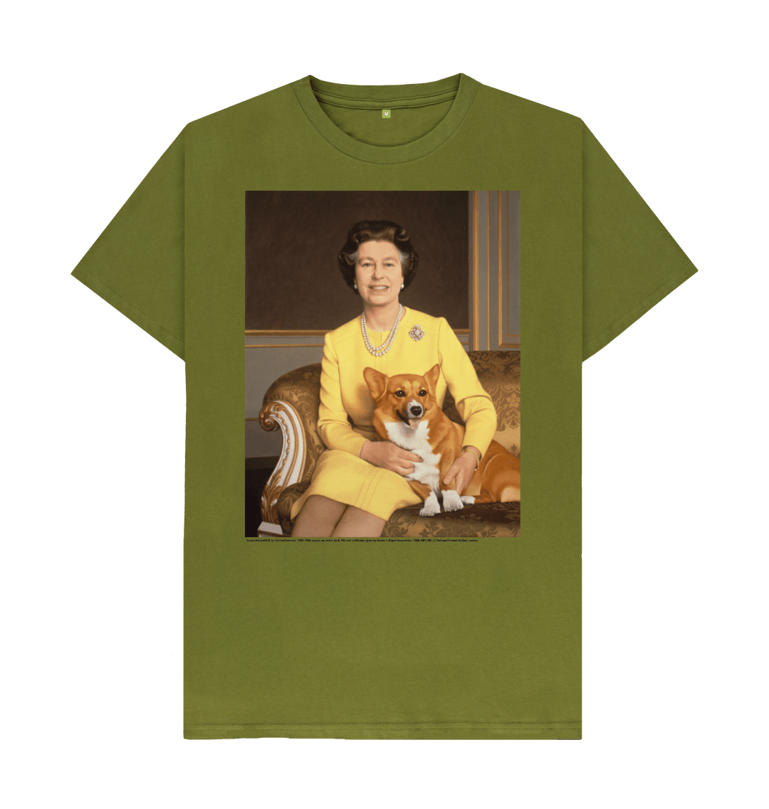 Moss green printed t shirt front
