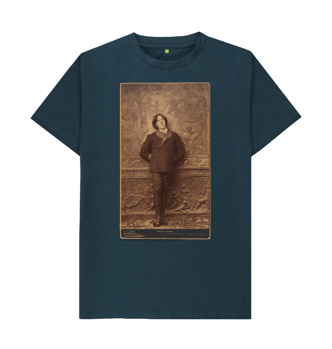 Denim blue printed t shirt front
