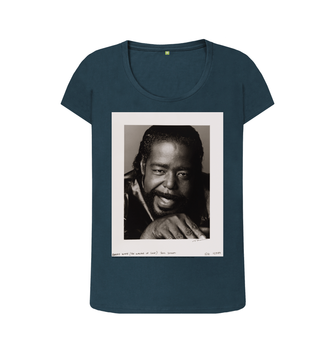 Denim blue printed t shirt front