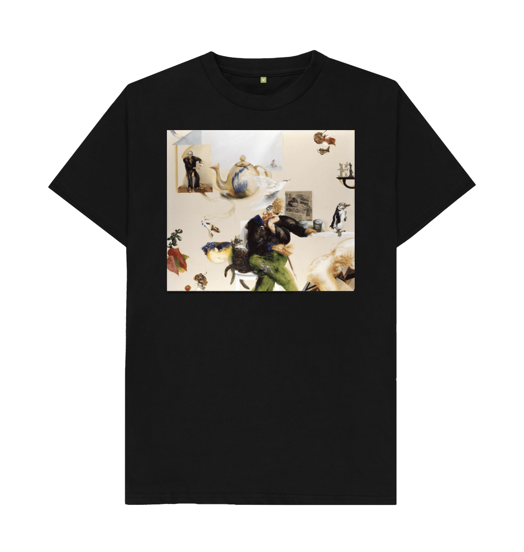 Black printed t shirt front