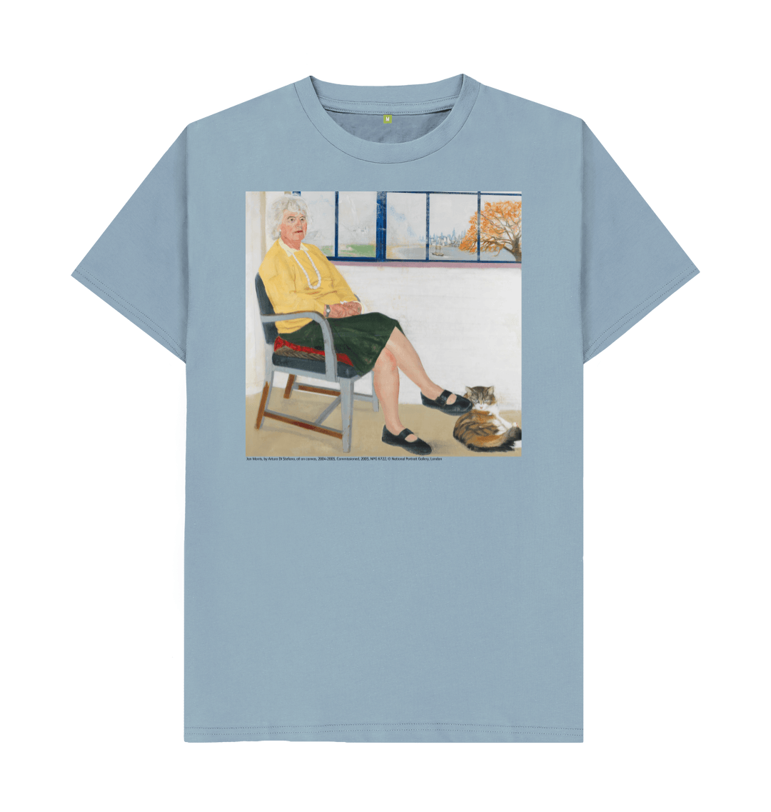 Stone blue printed t shirt front