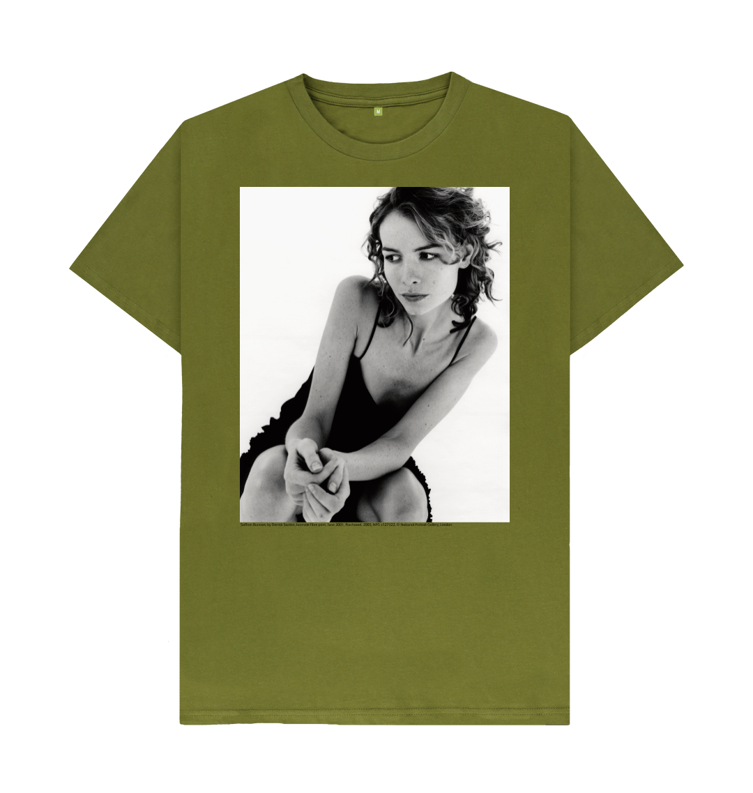 Moss green printed t shirt front