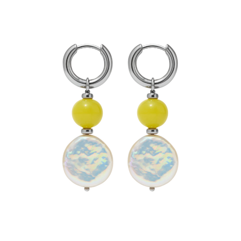 Orbit earrings citrine