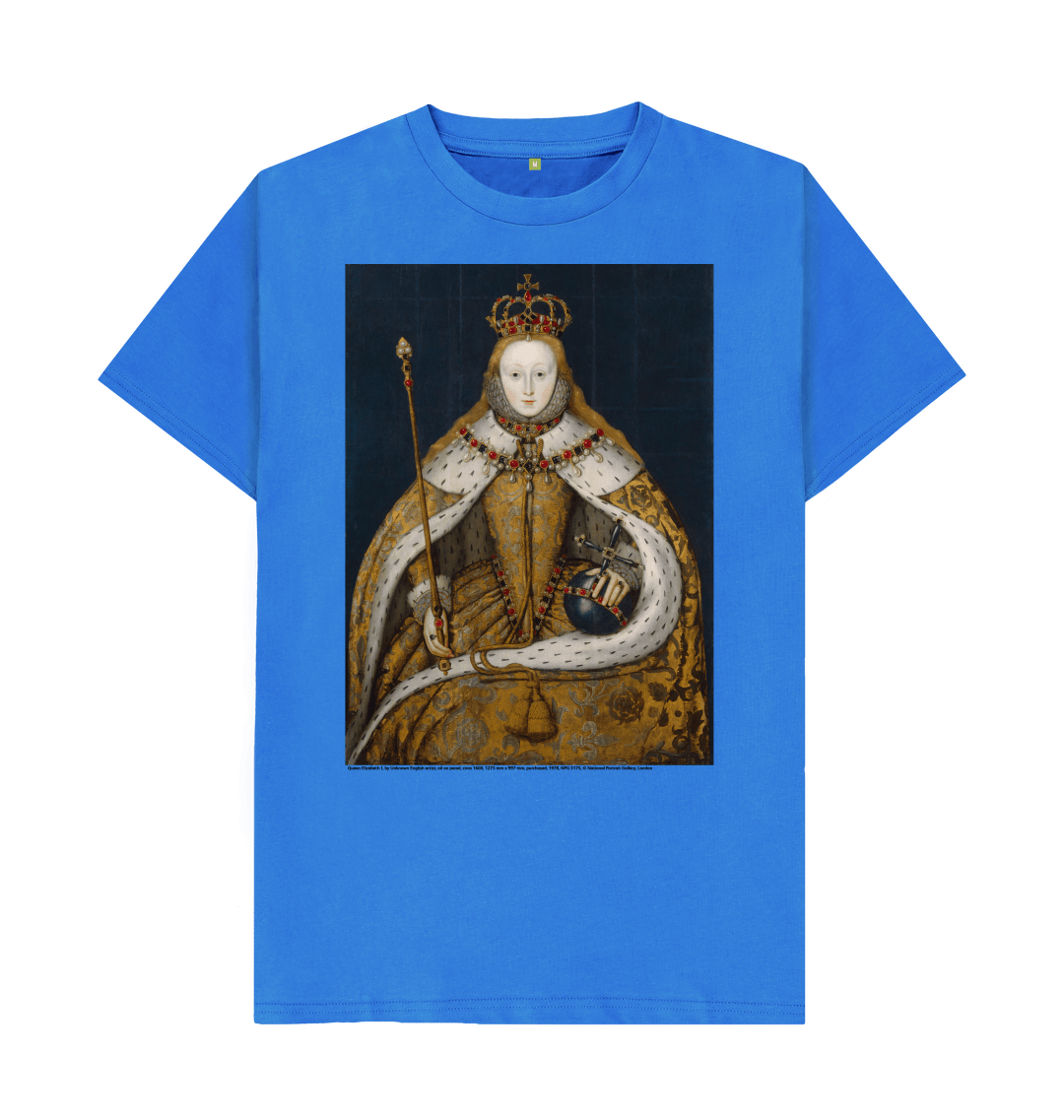 Bright blue printed t shirt front