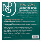 Back cover of NPG Icons Colouring Book with illustrations by Owen Davey