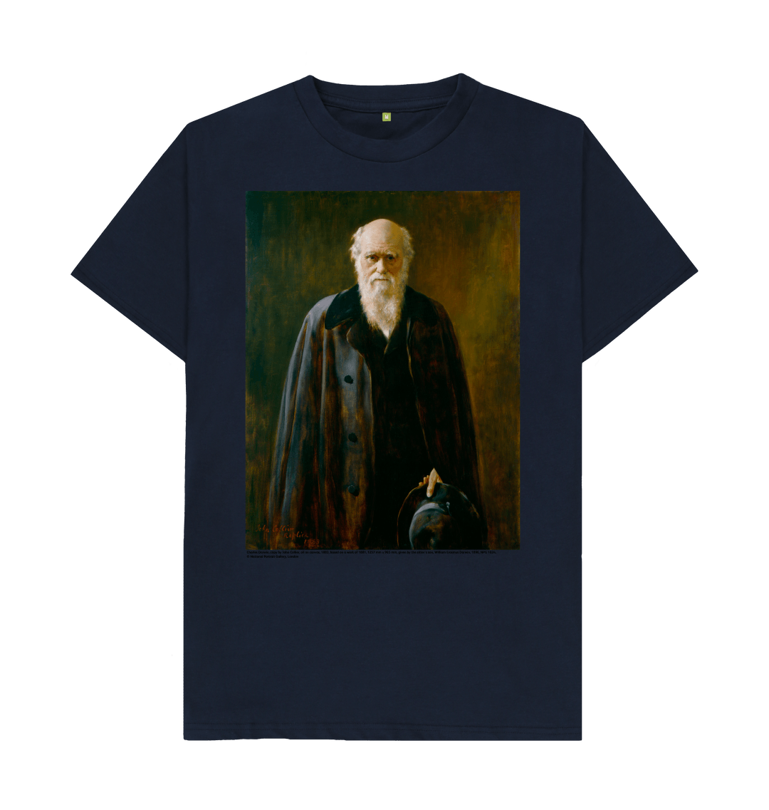 Navy blue printed t shirt front