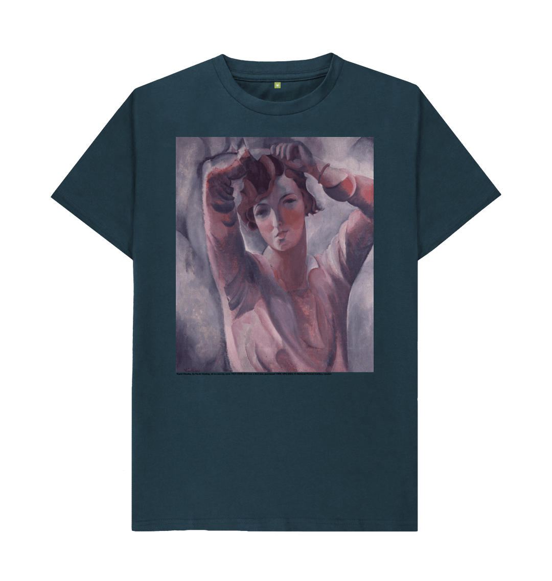 Denim blue printed t shirt front