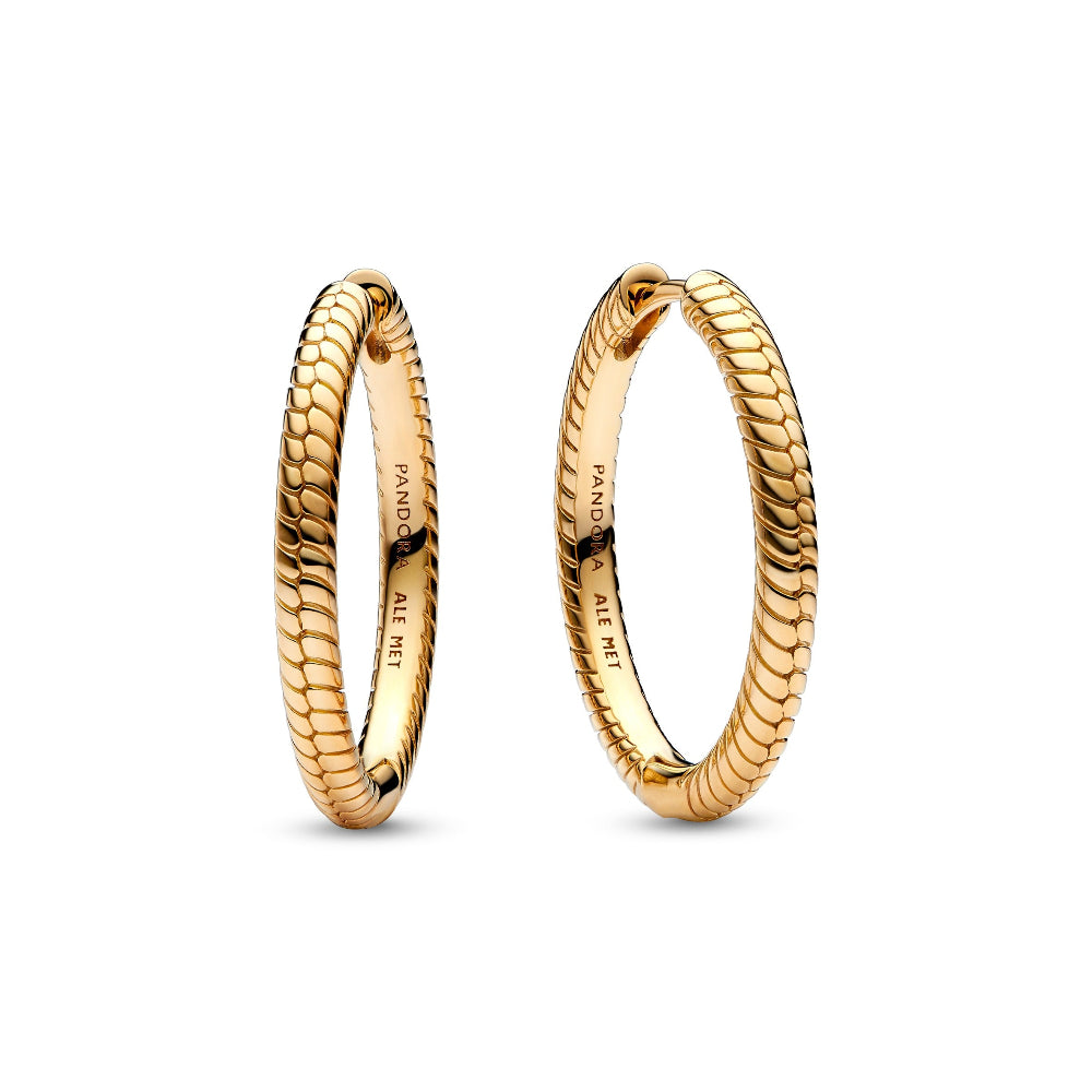 Pandora gold charm hoop earrings