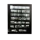 Black and white contact sheet featuring photographs taken by McCartney.