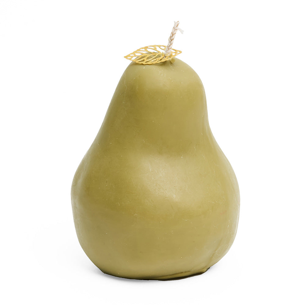 Pear scented candle olive green