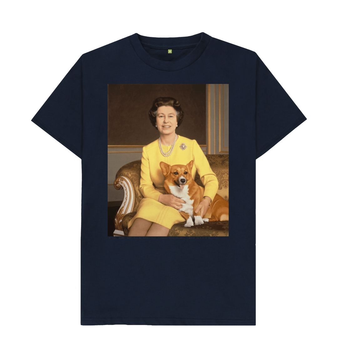 Navy blue printed t shirt front