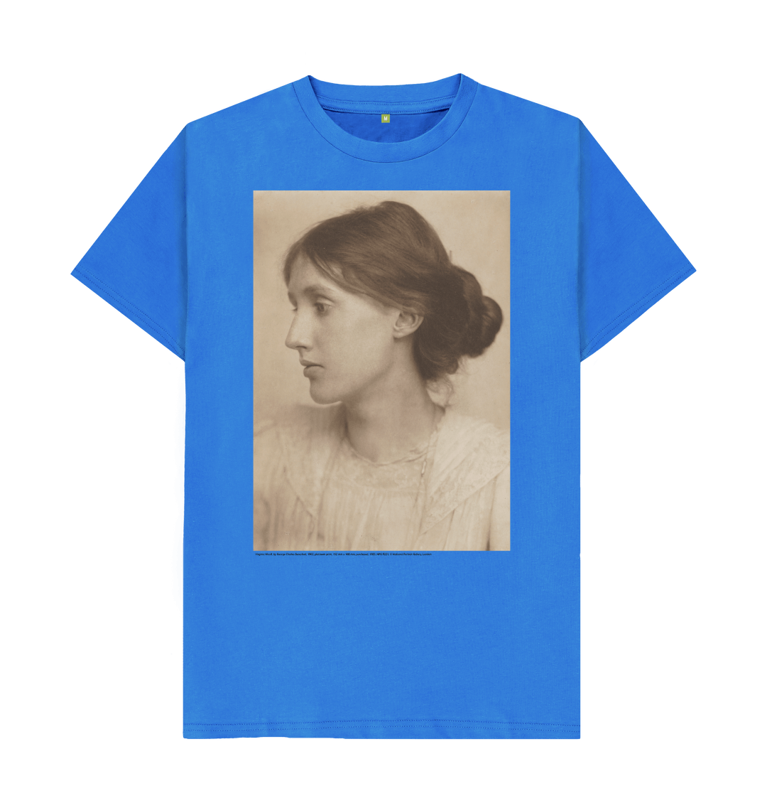 Bright blue printed t shirt front