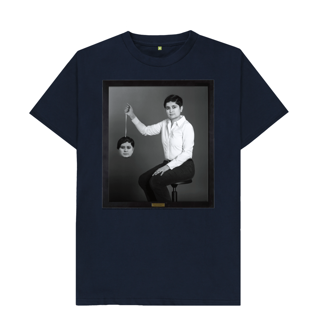 Navy blue printed t shirt front