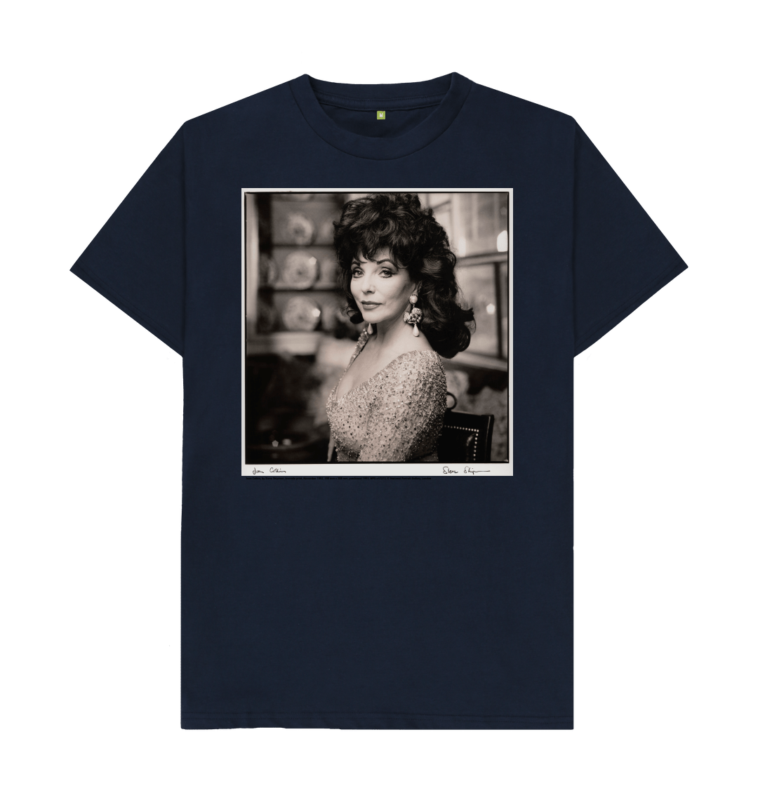 Navy blue printed t shirt front
