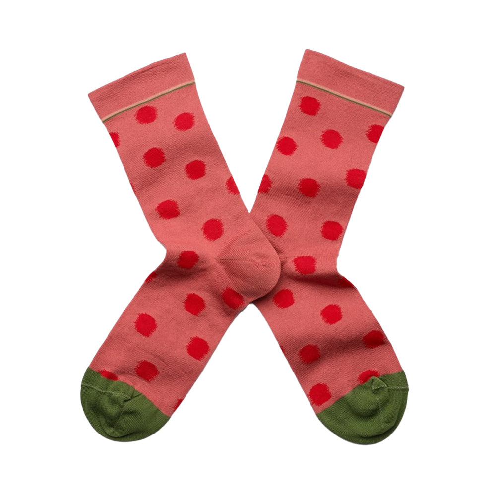 Polka dot socks red pink
