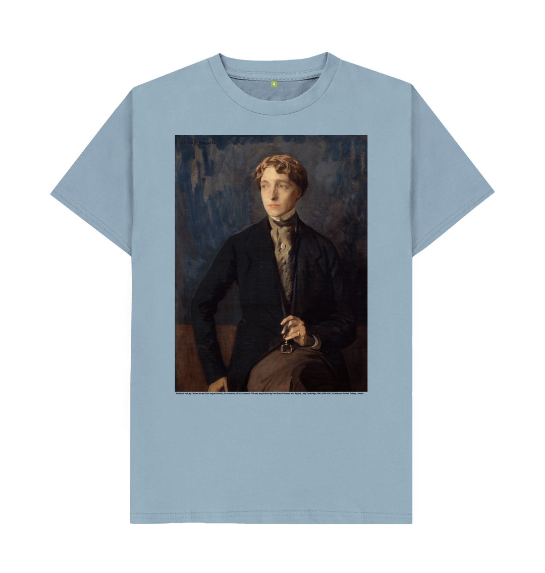 Stone blue printed t shirt front