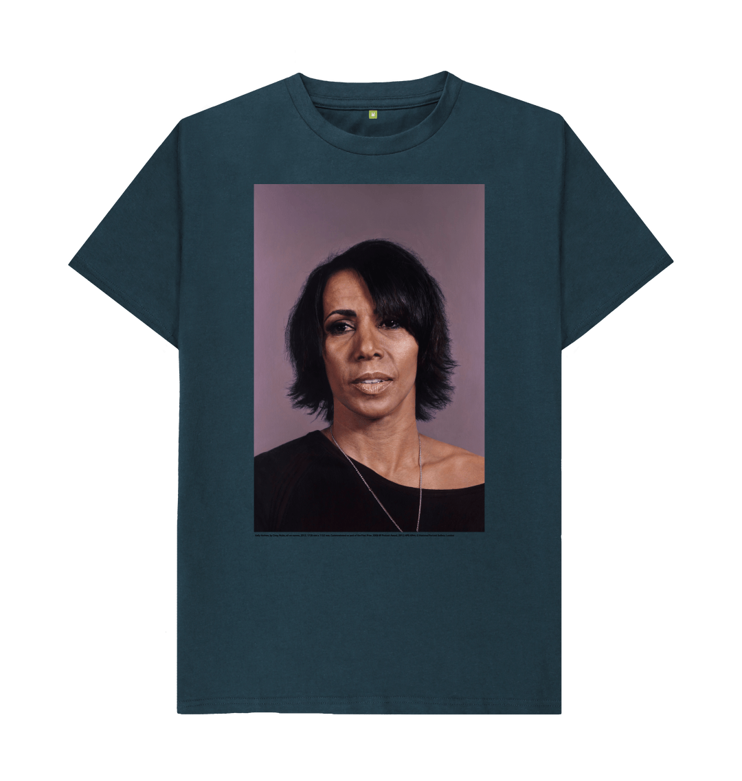 Denim blue printed t shirt front