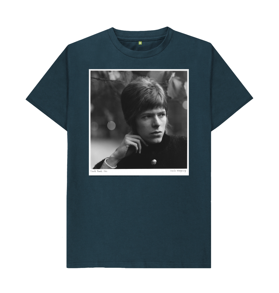 Denim blue printed t shirt front