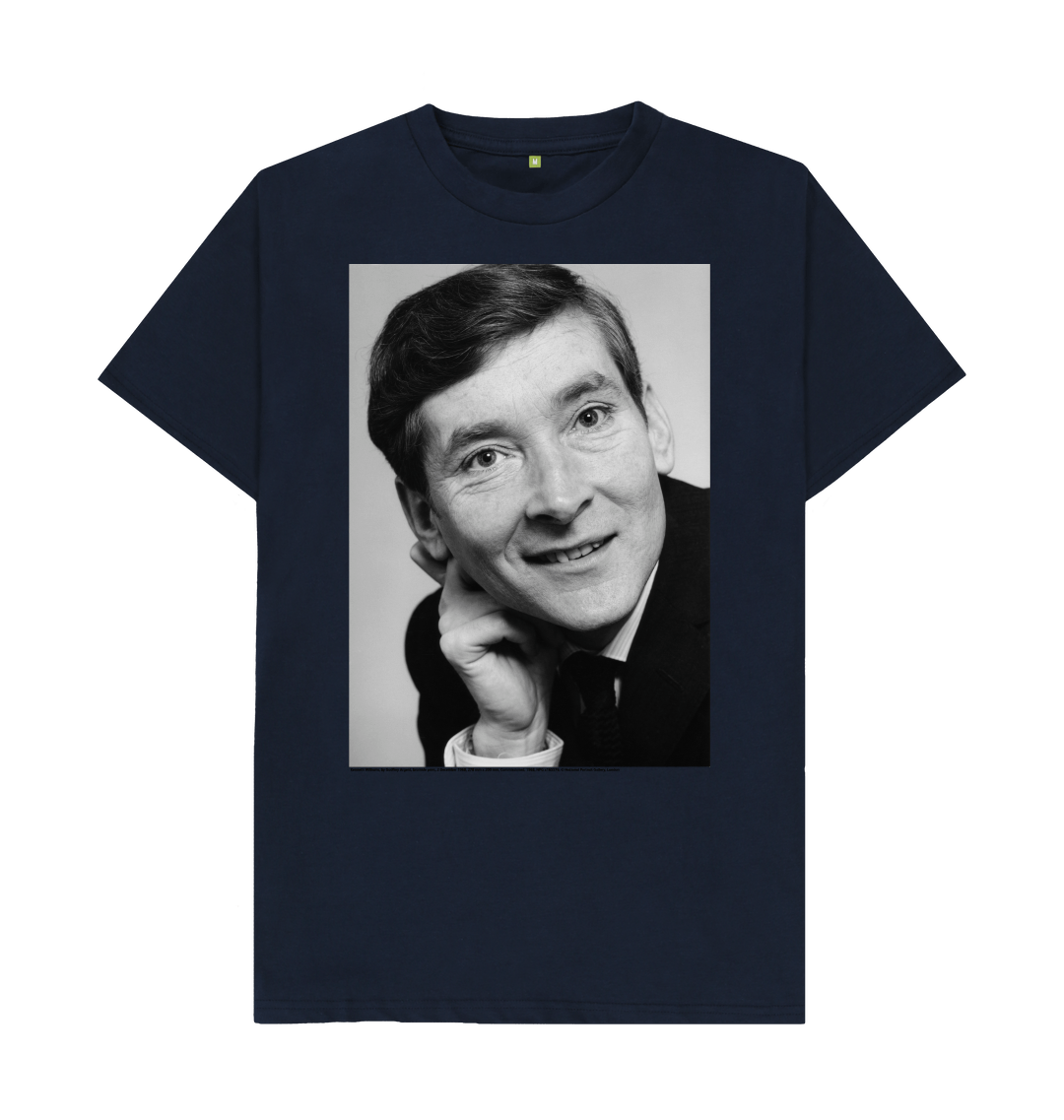 Navy blue printed t shirt front
