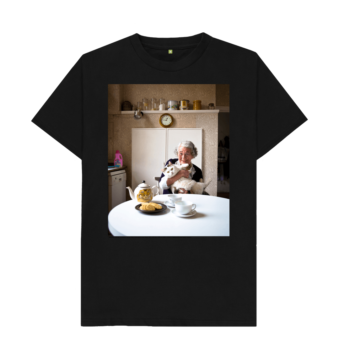 Black printed t shirt front
