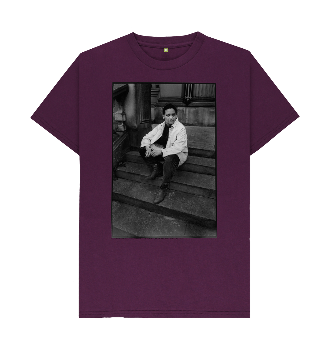 Purple printed t shirt front