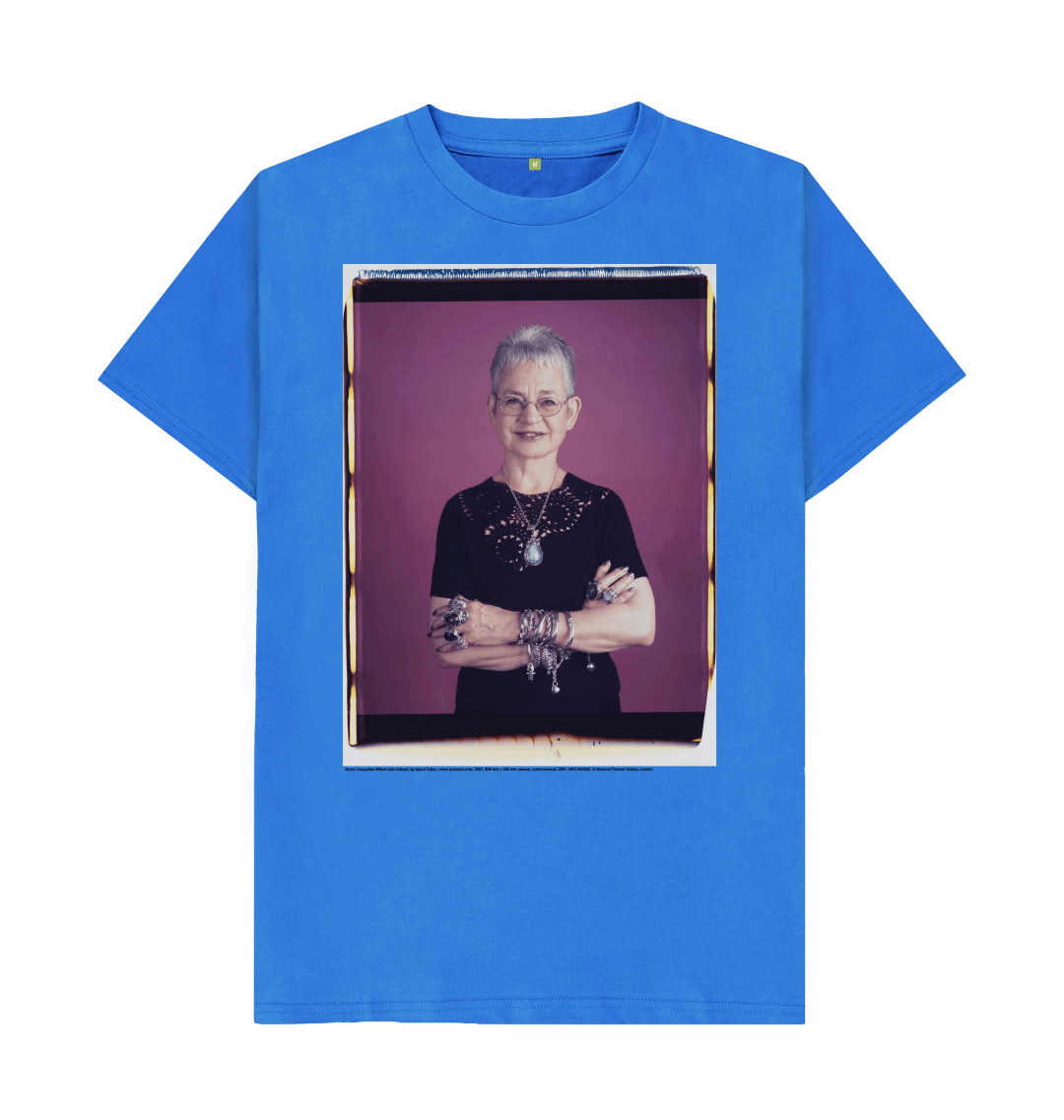 Bright blue printed t shirt front