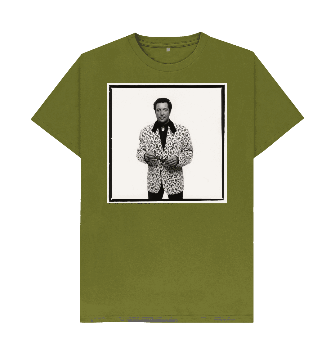 Moss green printed t shirt front
