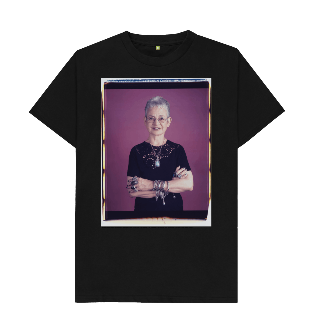 Black printed t shirt front