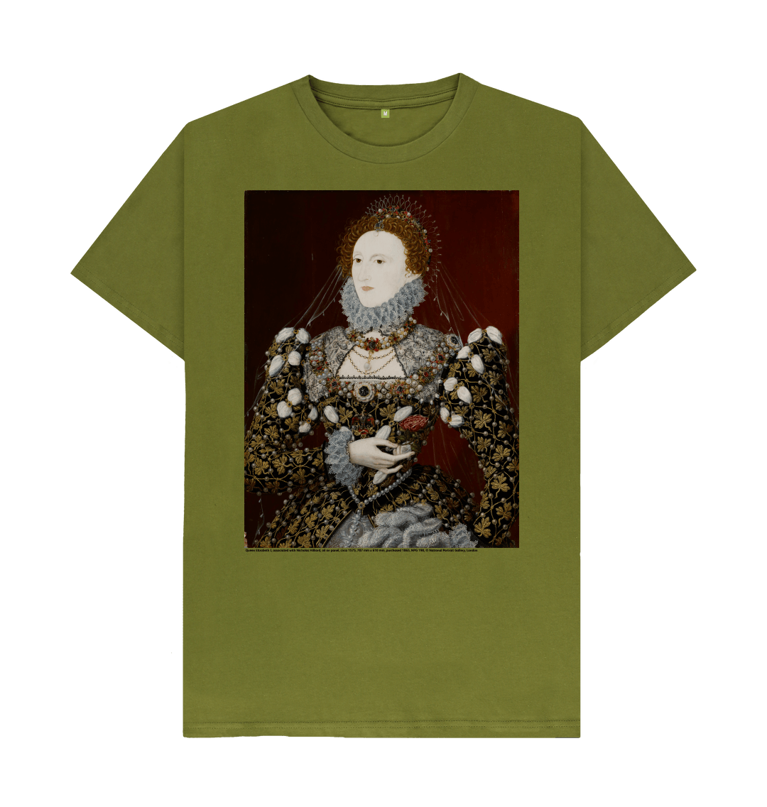 Moss green printed t shirt front