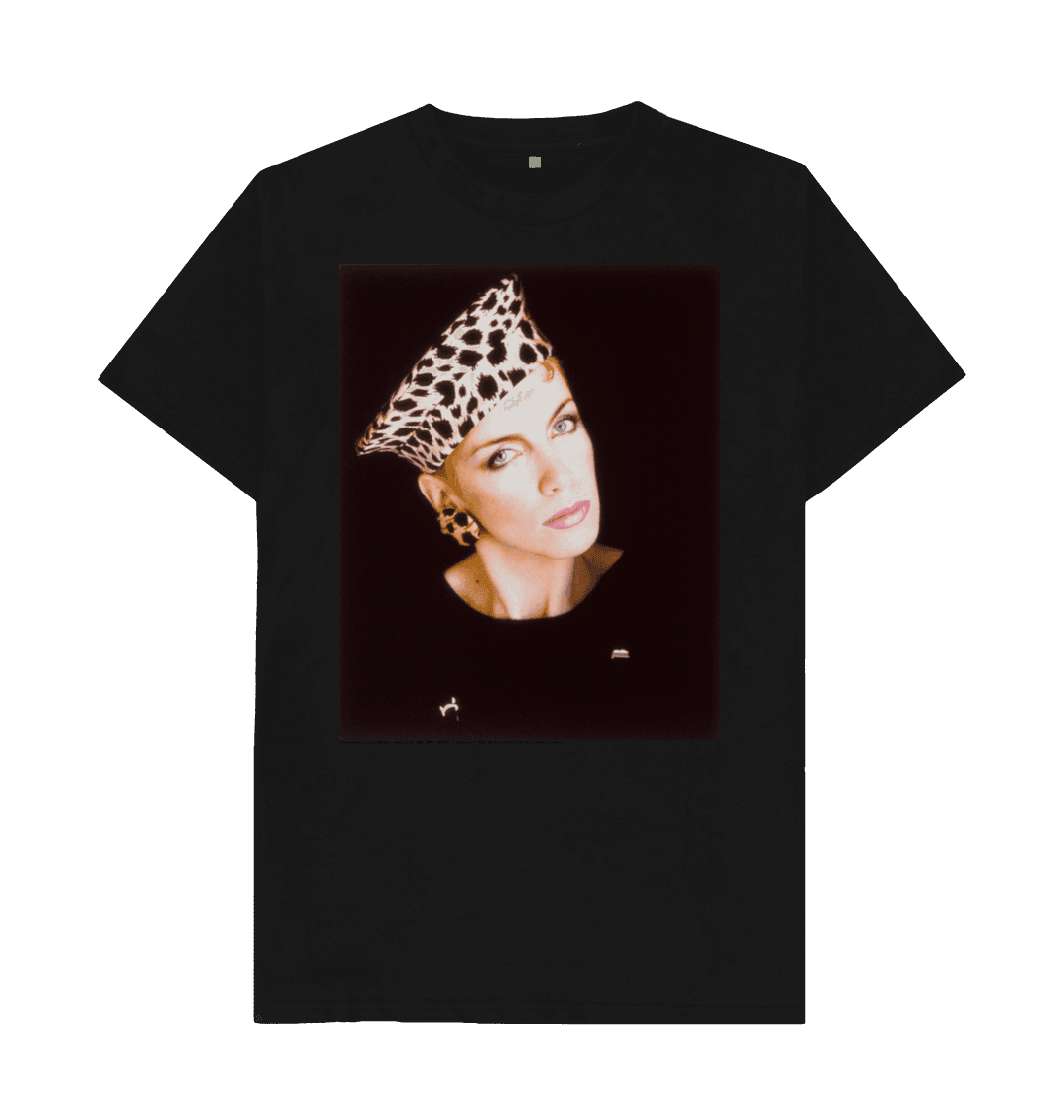 Black printed t shirt front
