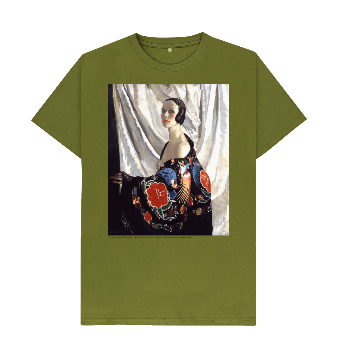 Moss green printed t shirt front