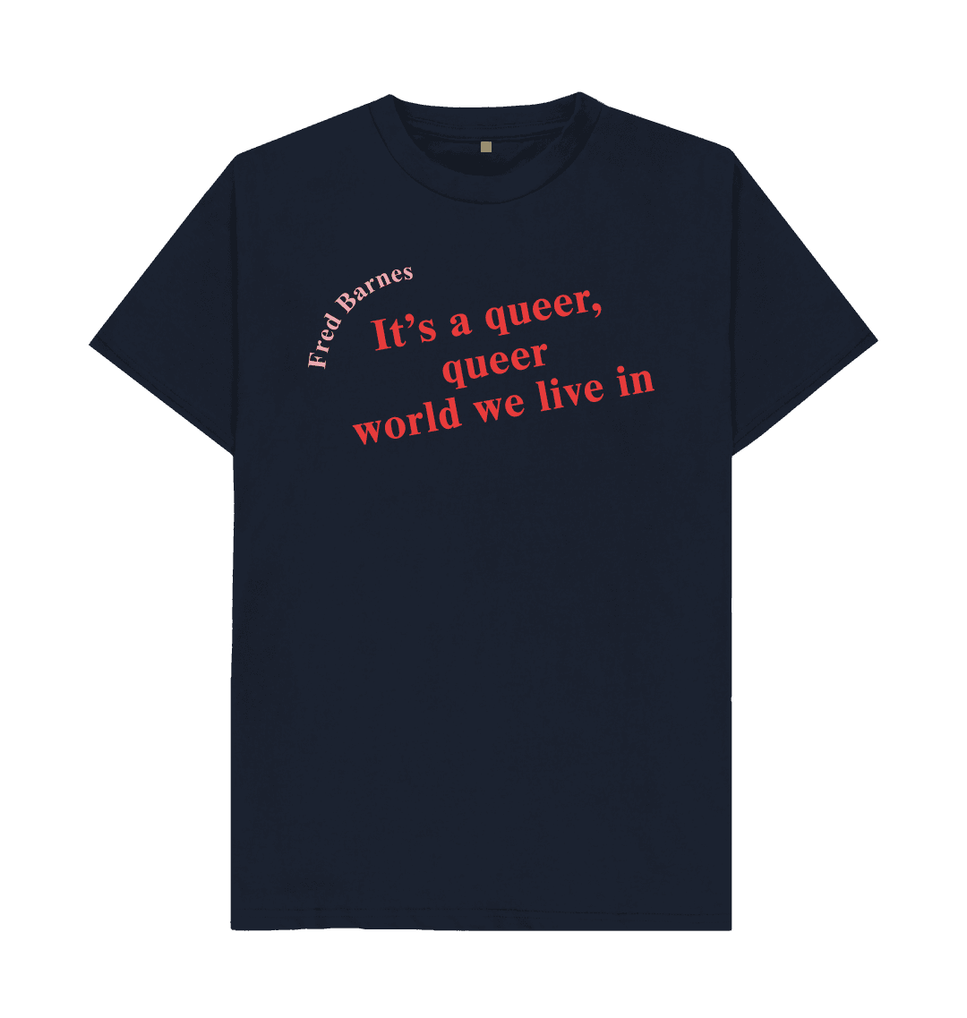 Navy blue printed t shirt front