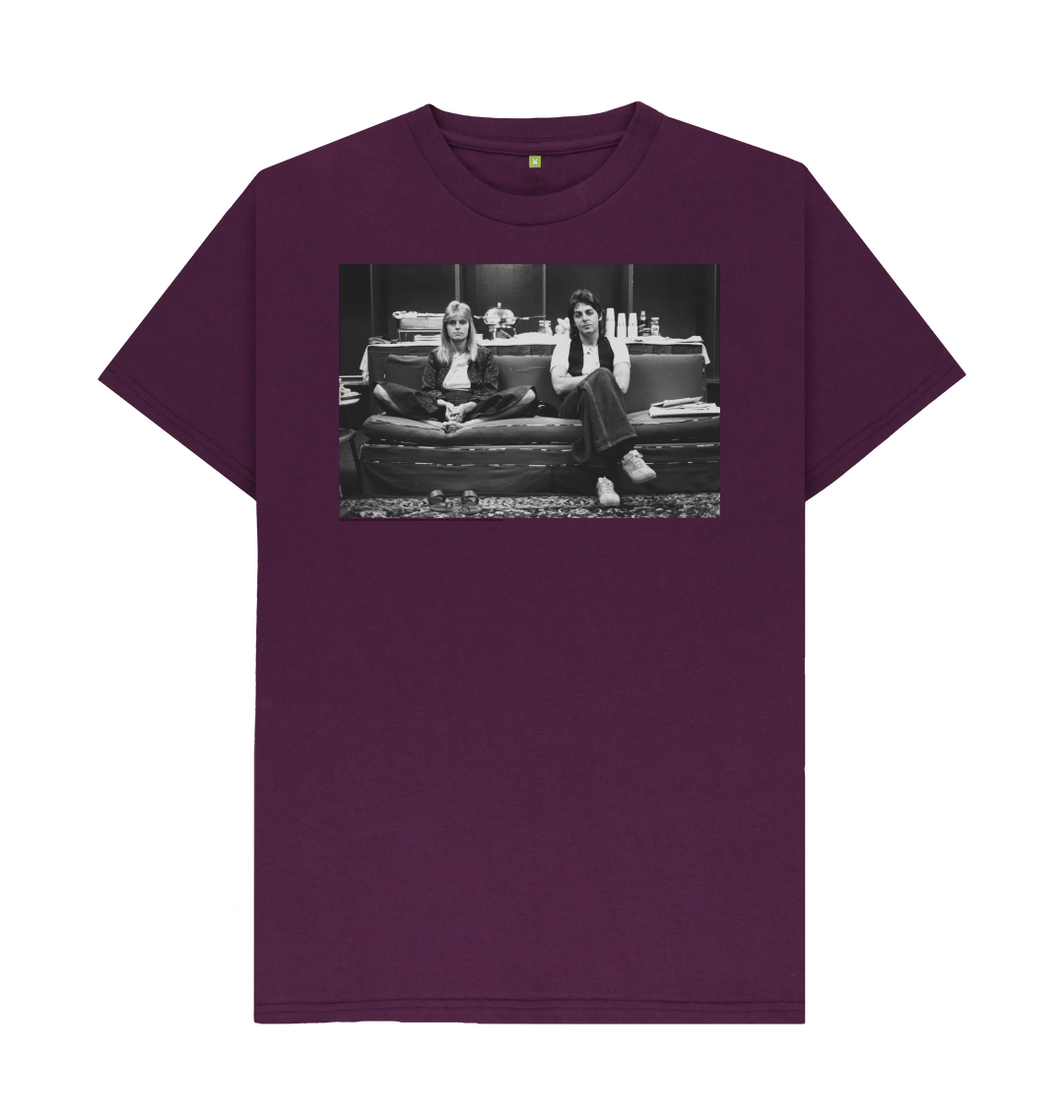 Purple printed t shirt front