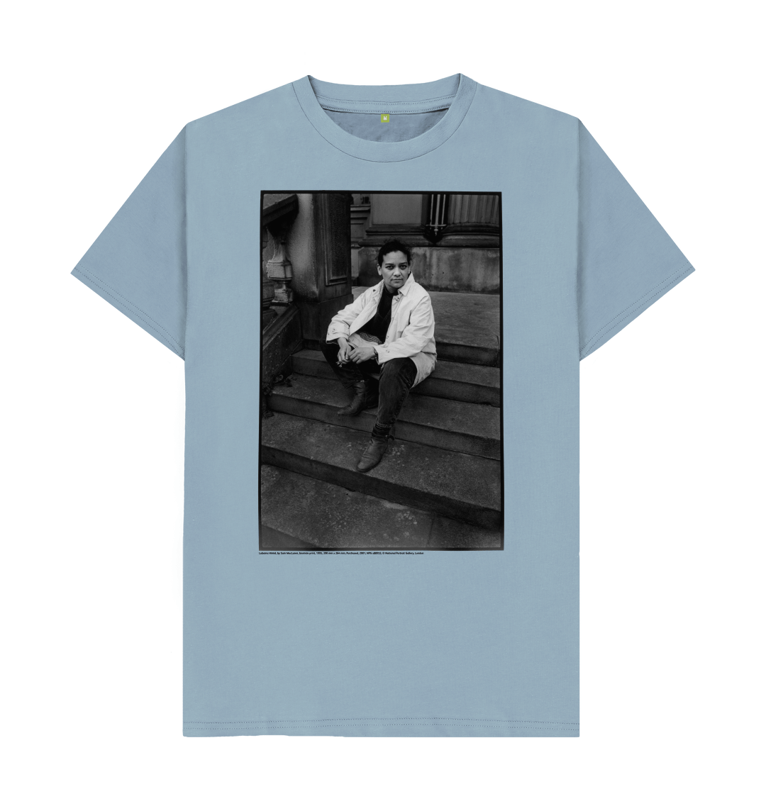 Stone blue printed t shirt front