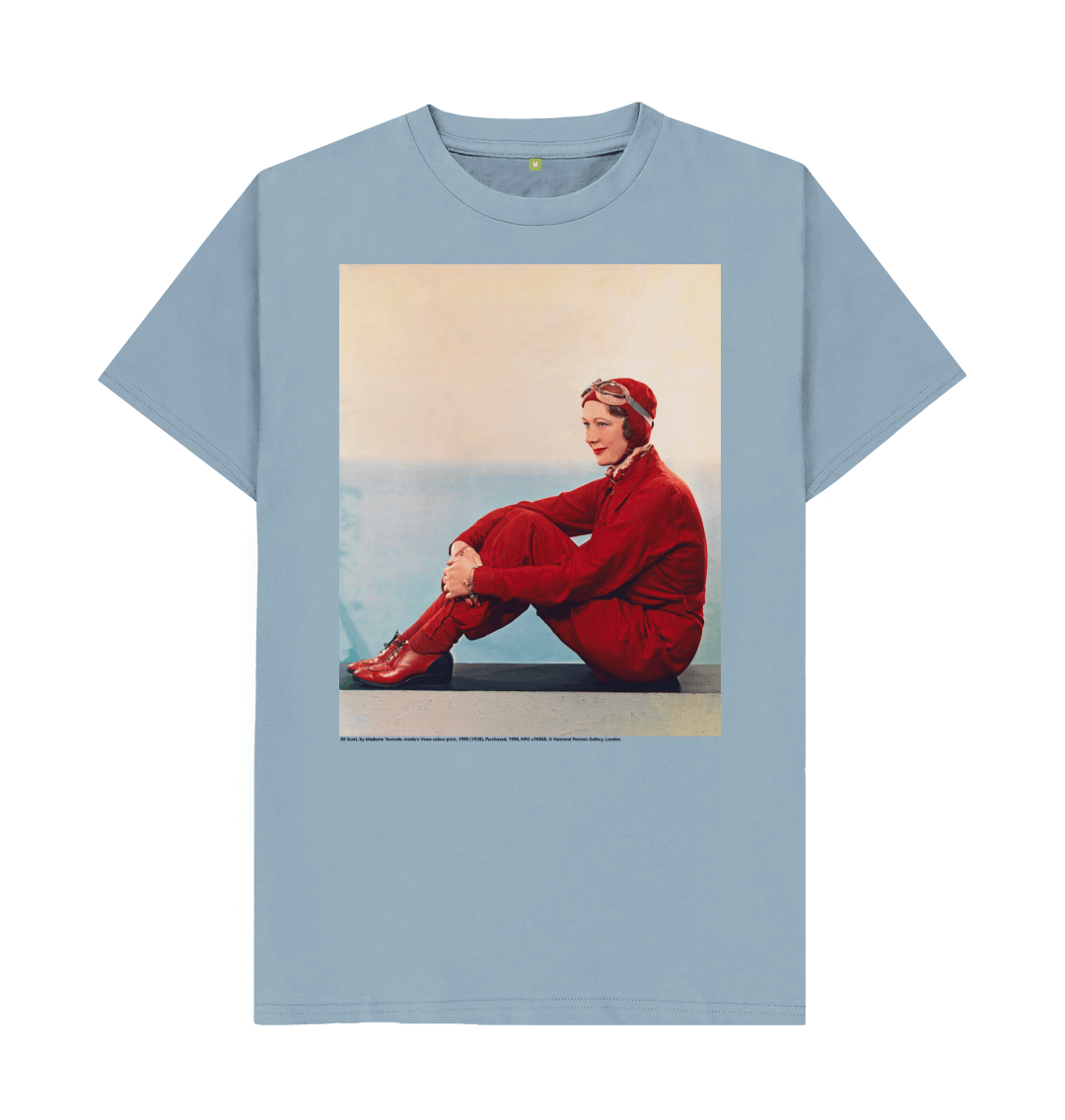 Stone blue printed t shirt front