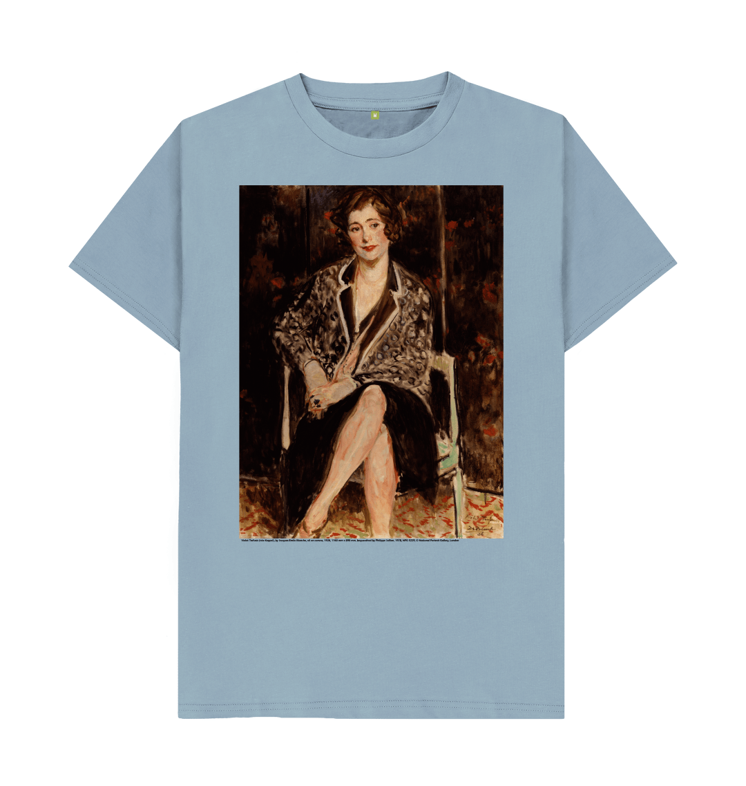 Stone blue printed t shirt front