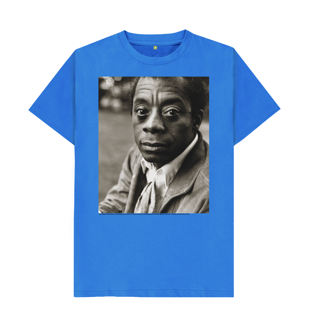 Bright blue printed t shirt front
