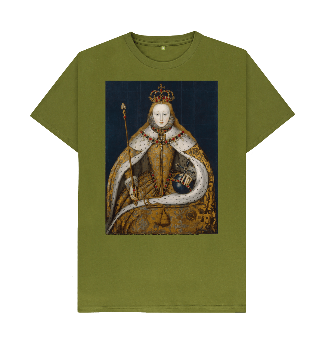 Moss green printed t shirt front