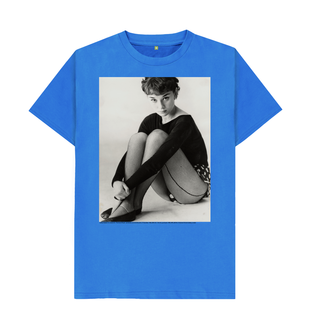 Bright blue printed t shirt front