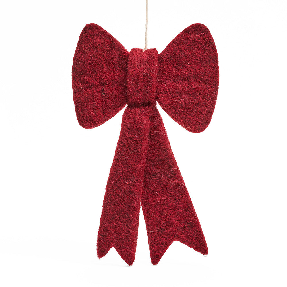 Red bow decoration front