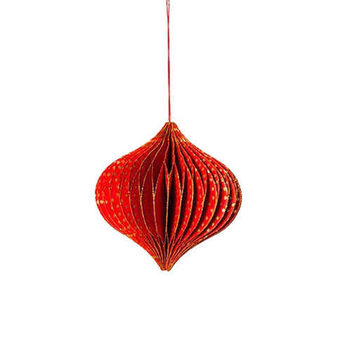 Onion Honeycomb Decoration in Red, Medium