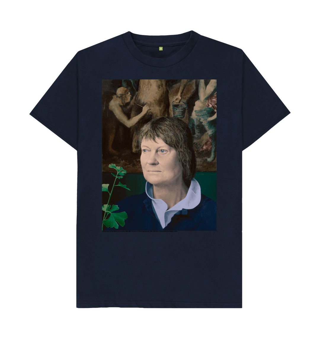 Navy blue printed t shirt front