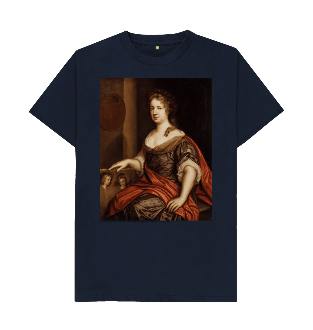 Navy blue printed t shirt front
