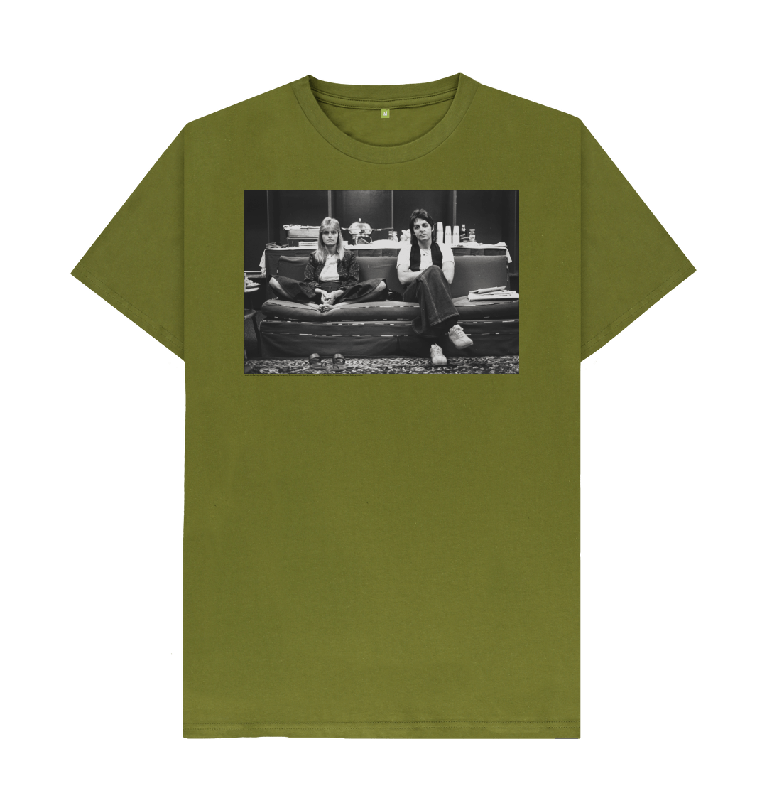 Moss green printed t shirt front