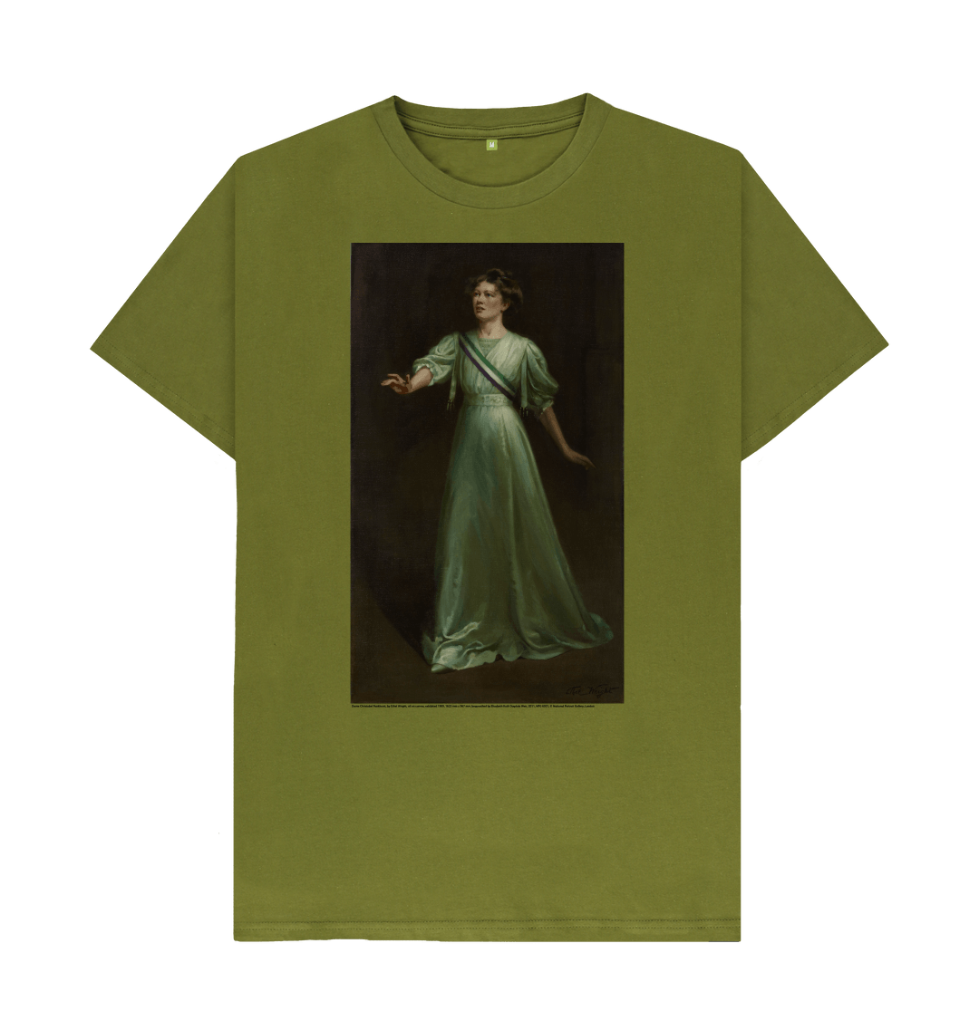 Moss green printed t shirt front