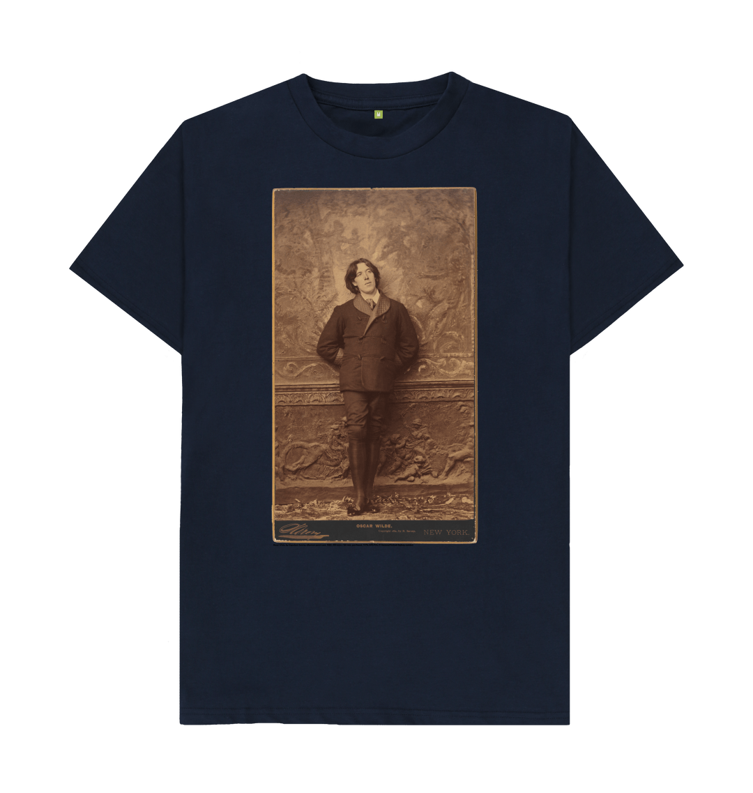 Navy blue printed t shirt front